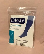 JOBST FARROWHYBRID ADI WIDE FOOT COMPRESSION KNEE SOCKS TAUPE LARGE CLOSED TOE