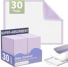 Multi-Cat Litter Pads 16.9" X 11.4" 30 Ct Odor Control Thickened Leak-Proof Pee