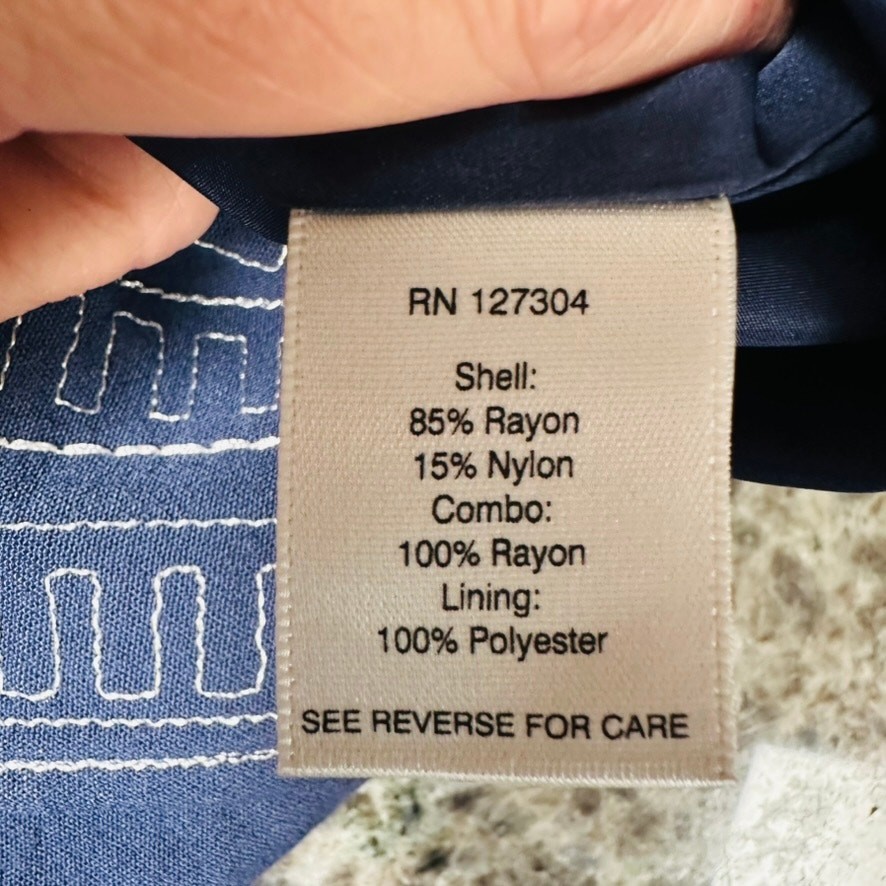 JOHN MARK Blue Embroidered Button Jacket Women's … - image 8