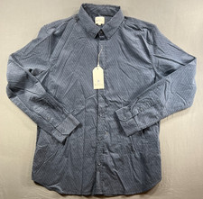 Ben Sherman Men's Long Sleeve Button Down Mod Fit Blue Storm NWT Sz XL Blue Geo