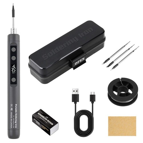 Kit Fer à Souder Numérique Portable – Rechargeable USB – 21 X 8,5 X 3 Cm – Neuf