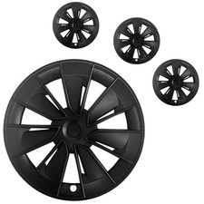 19 Inch Wheel Covers for Tesla Model Y 2020-2024 Matte Black ABS Knife 4PCS