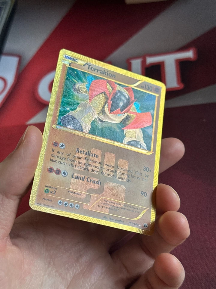 TERRAKION 151/149 Boundaries Crossed SHINY SECRET RARE holo Pokemon TCG card VLP - Image 2 of 3