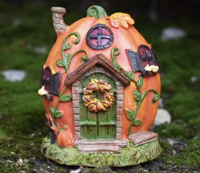 Fairy Garden House Pumpkin Vine Fall Harvest Collectible Decor New