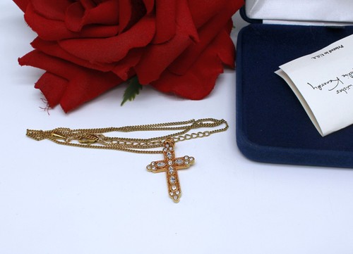 Camrose & Kross Jacqueline Kennedy JBK Ornate Cross  Necklace CAT RESCUE