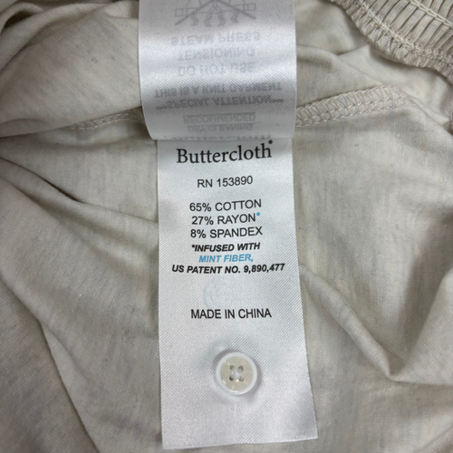 NWT Buttercloth Women's Charismatic Reach Icy Cotton Longsleeve Heather Cream M - Picture 8 of 9