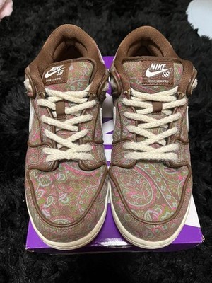 Men 9.0US Nike Sb Dunk Low Prm Brown Paisley