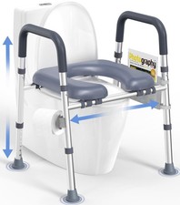 Toilet Seat Risers for Seniors, FSA HSA Eligible Raised Toilet Seat with Handles