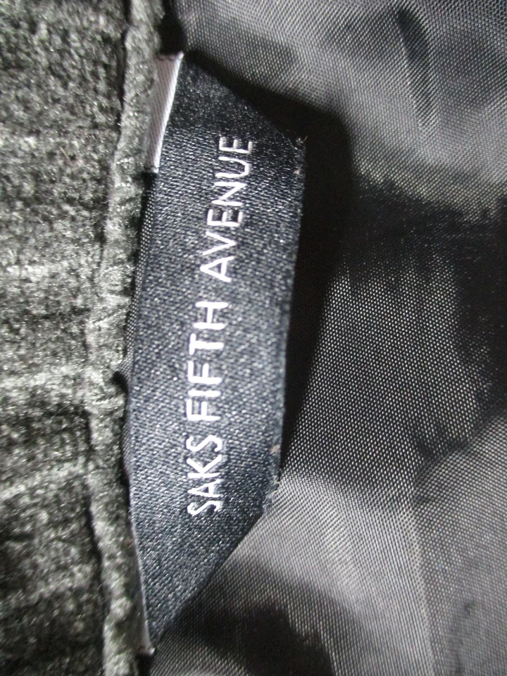 Chaqueta Saks Fifth Avenue Para Hombres XL Gris Gamuza Tejida Bombardero Cremallera Completa Suéter Forrado Foto 4 de 4