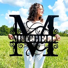Last Name Sign, Monogram Wall Decor, Metal Wall Art, Custom Metal Signs