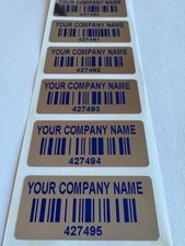 200 CUSTOM BLUE PRINTED BAR CODE LABELS TAMPER PROOF-SECURITY VOID STICKERS