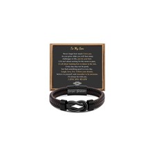 To My Son Bracelet from Mom Dad Valentines Day Gifts for Him Mens Bracelet Bi...
