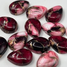 AAA Red Rose Buffalo Copper Kingman Turquoise Cabochon Pear Loose Gemstone