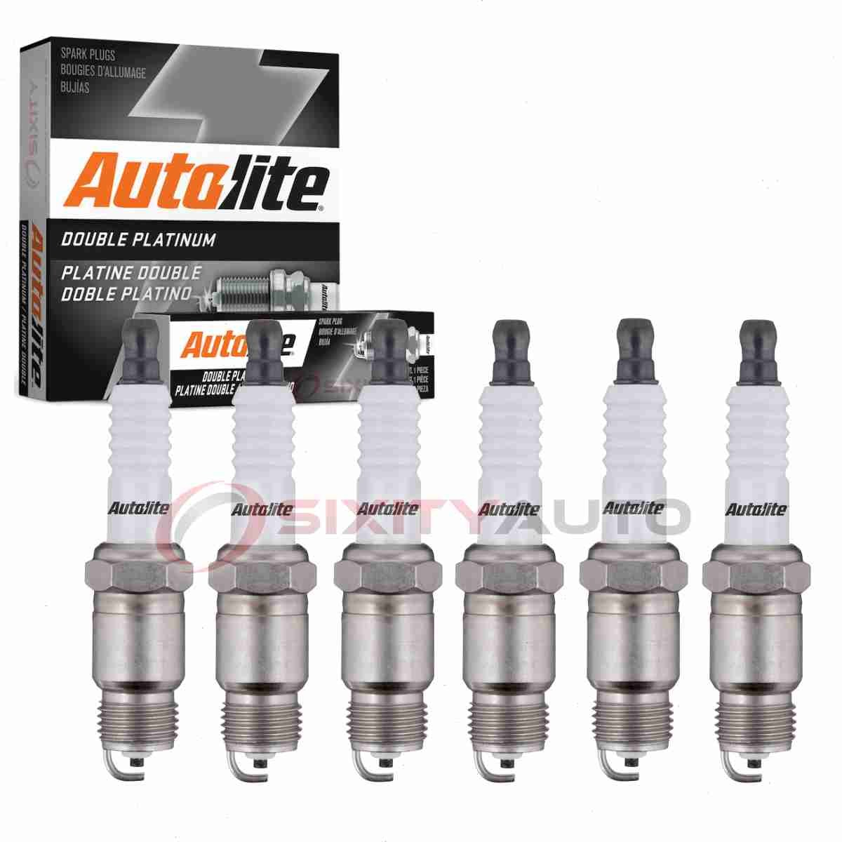 6 pc Autolite Double Platinum Spark Plugs for 1984-1986 Jeep Wagoneer 2.8L kt