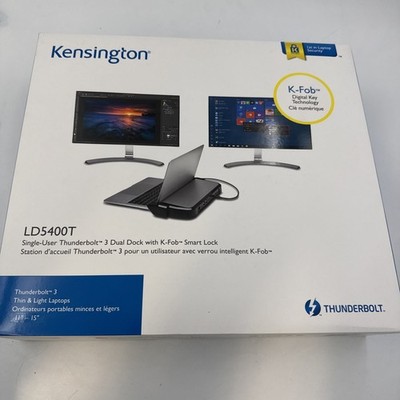 Kensington LD5400T Thunderbolt 3 Dual 4K Dock w/K-Fob Smart Lock, 85W