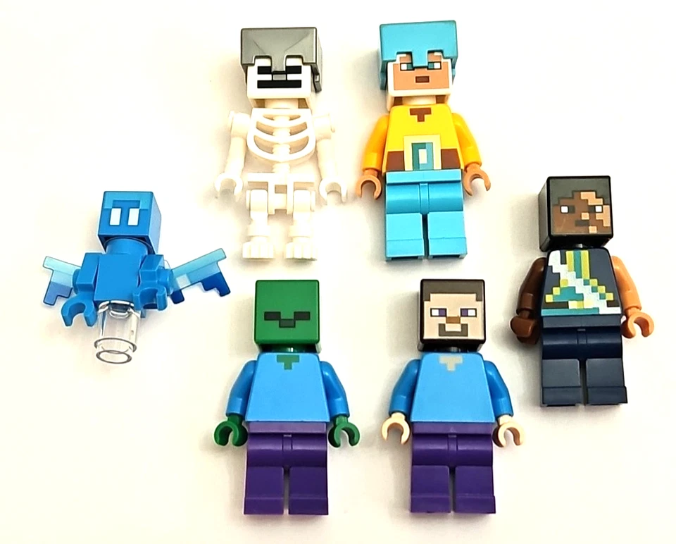 Lego Minecraft Minifigura Juego Pack Lote - Allay Axolotl Esqueleto Zombie Armas Foto 4 de 4
