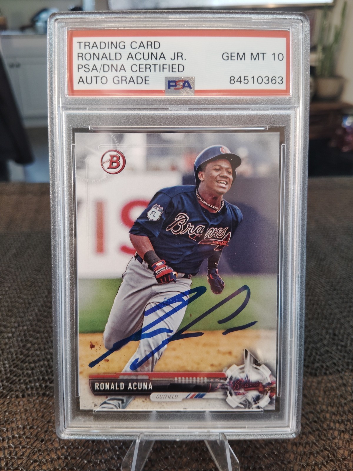 Ronald Acuna Jr. Bowman Draft RC PSA/DNA Certified Authentic Auto - 2017