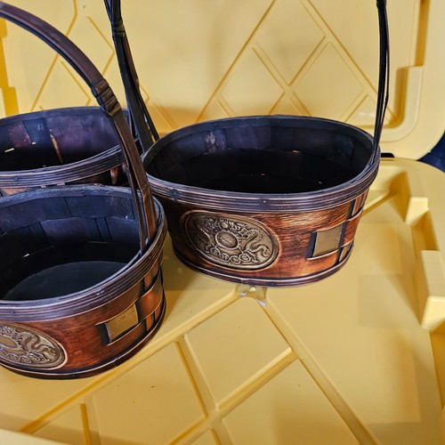 Set of 3) Woven Wood Nesting Baskets Vintage style Perfect - Picture 4 of 15