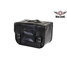 Motorcycle Saddlebag w/Tie Downs Black PVC Heavy Duty Waterproof Luggage Bag New