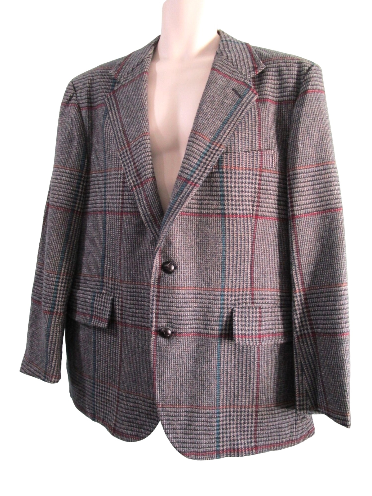 Vintage Pendleton Houndstooth Windowpane Tattersa… - image 1