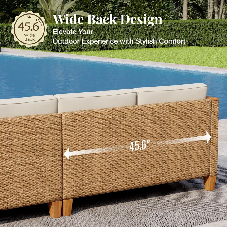 Muebles de exterior Muebles de ratán Patio Conversación Set Sofá de mimbre Exterior Foto 4 de 4