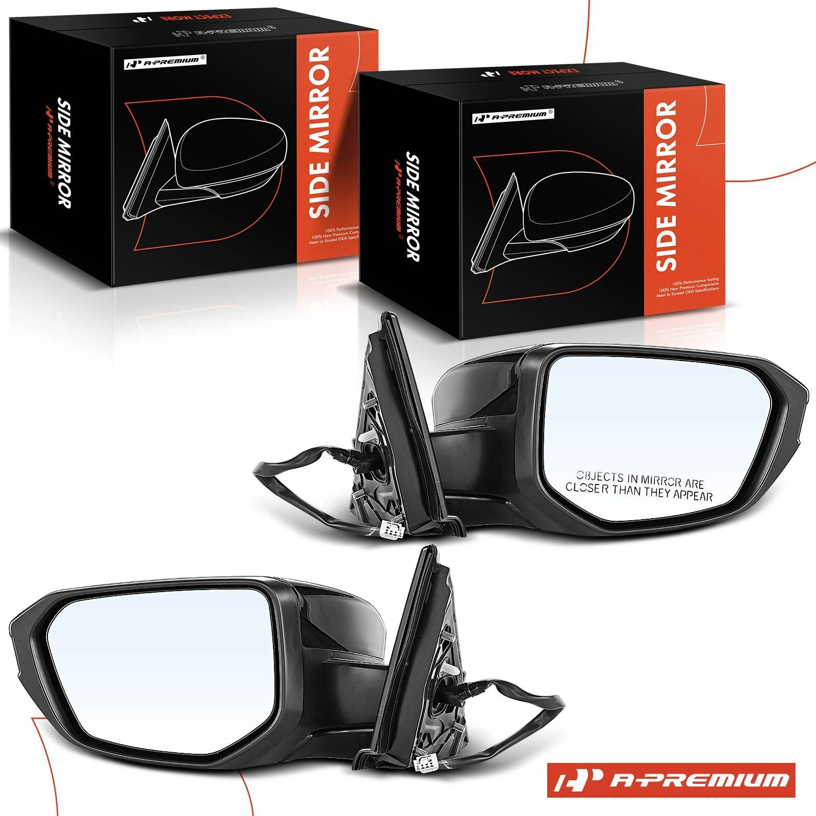 A-Premium Pair Power Mirror w/Manual Fold & Blind Spot for Honda Civic 2016-2021