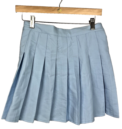 Sangtree Womens Skirt Sz 8-10 Blue Pleated Trendy Flowy Modern Schoolgirl Skort
