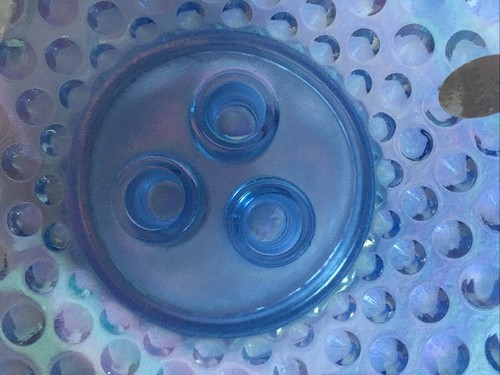 Vintage Fenton Blue Carnival 3 Horn Hobnail Opalescent Epergne - Picture 11 of 13