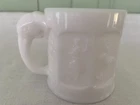 Vintage Heisey Elephant Handle Imperial Carnival White Milk Glass Storybook Mug