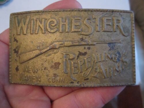 VINTAGE WINCHESTER REPEATING ARMS BELT BUCKLE - G… - image 1
