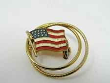American Flag Interlocking Rings Pin Vintage 