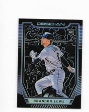 2019 Obsidian Electric Etch Purple Brandon Lowe 70/99 Rookie Tampa Bay Rays