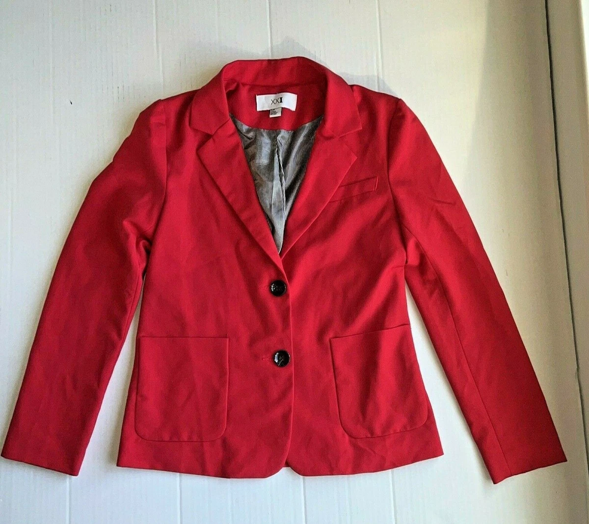 FOREVER 21 RED Blazer Business Casual Jacket Lined Women Size SP