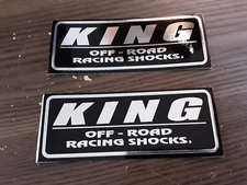 KING OFFROAD SHOCKS Replacement Shock Decals Stickers Emblems CHROME BLACK 