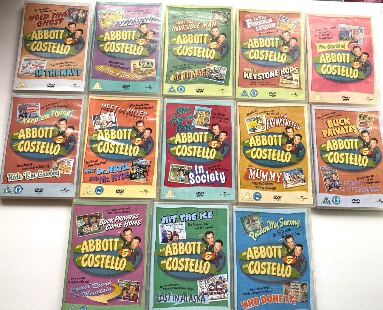 Abbott And Costello 13 x DVD Bundle- Hit the Ice, Pardon My Sarong, to Mars....