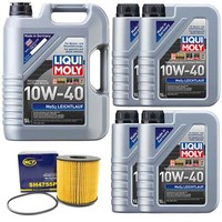 MotoröL Set MOS2 Leichtlauf 10W-40 Liqui Moly 9 Liter + ÖLfilter FüR Nissan Opel