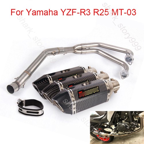 Full System For Yamaha YZF R3 R25 MT03 2016-2025 Exhaust Front Pipe ...