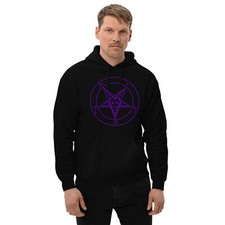 Sigil of Baphomet Insignia of Satan Unisex Hoodie Sweatshirt Purple Print