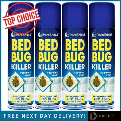 PESTSHIELD BED BUG KILLER SPRAY STRONG INSECT CARPET MATTRESS ELIMINATES TREATMENT 200ML