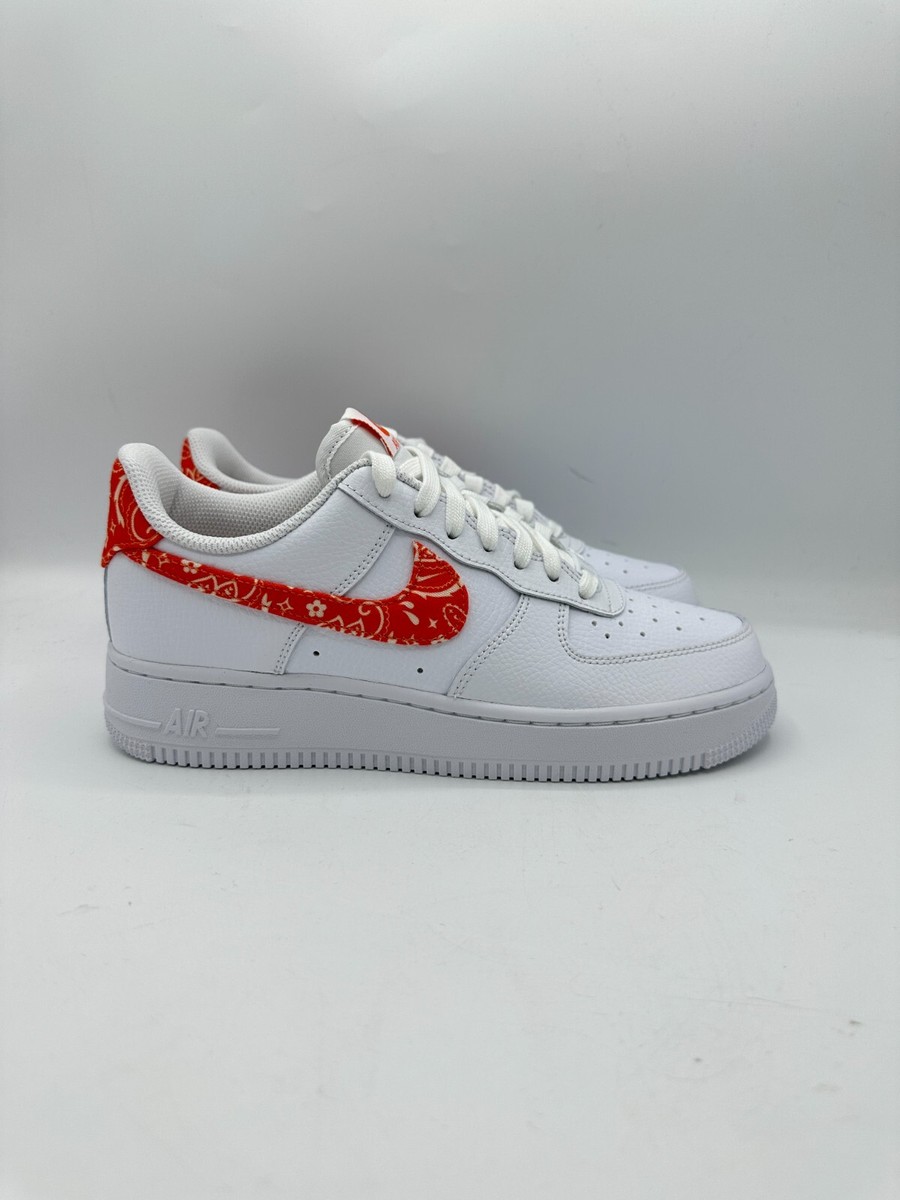 Size 7.5 W / 6 M - Nike Air Force 1 Low '07 Orange Bandana