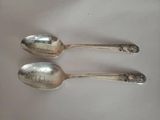 Set of 2 George Washington Mount Vernon Silverplate Souvenir Spoon WM Rogers IS