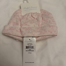 New Set Of 2 Pink Beanies Ralph Lauren Hats Baby 9M / 24M One Sz
