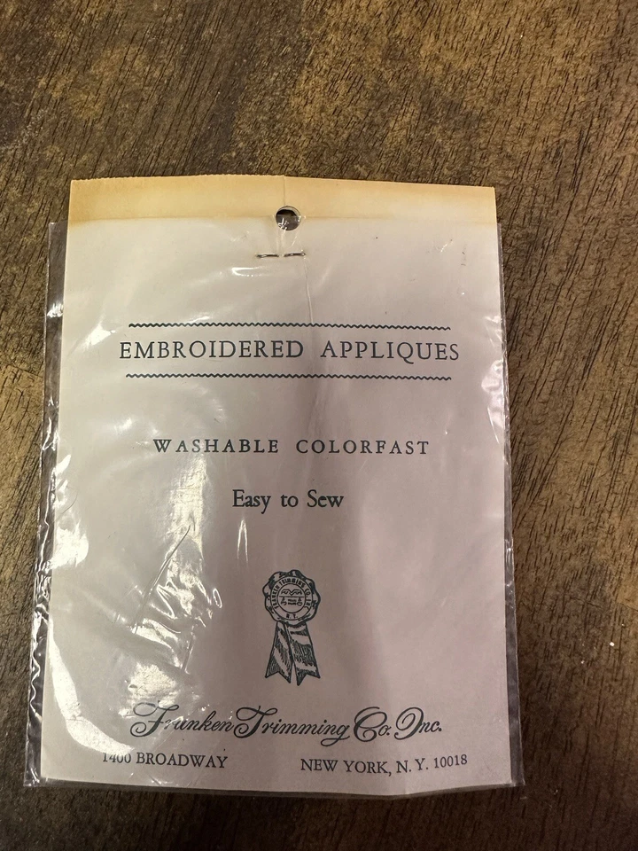 Vintage Pair of Blue Bunnies Embroidered Appliqués- House of Franken - Image 2 of 3