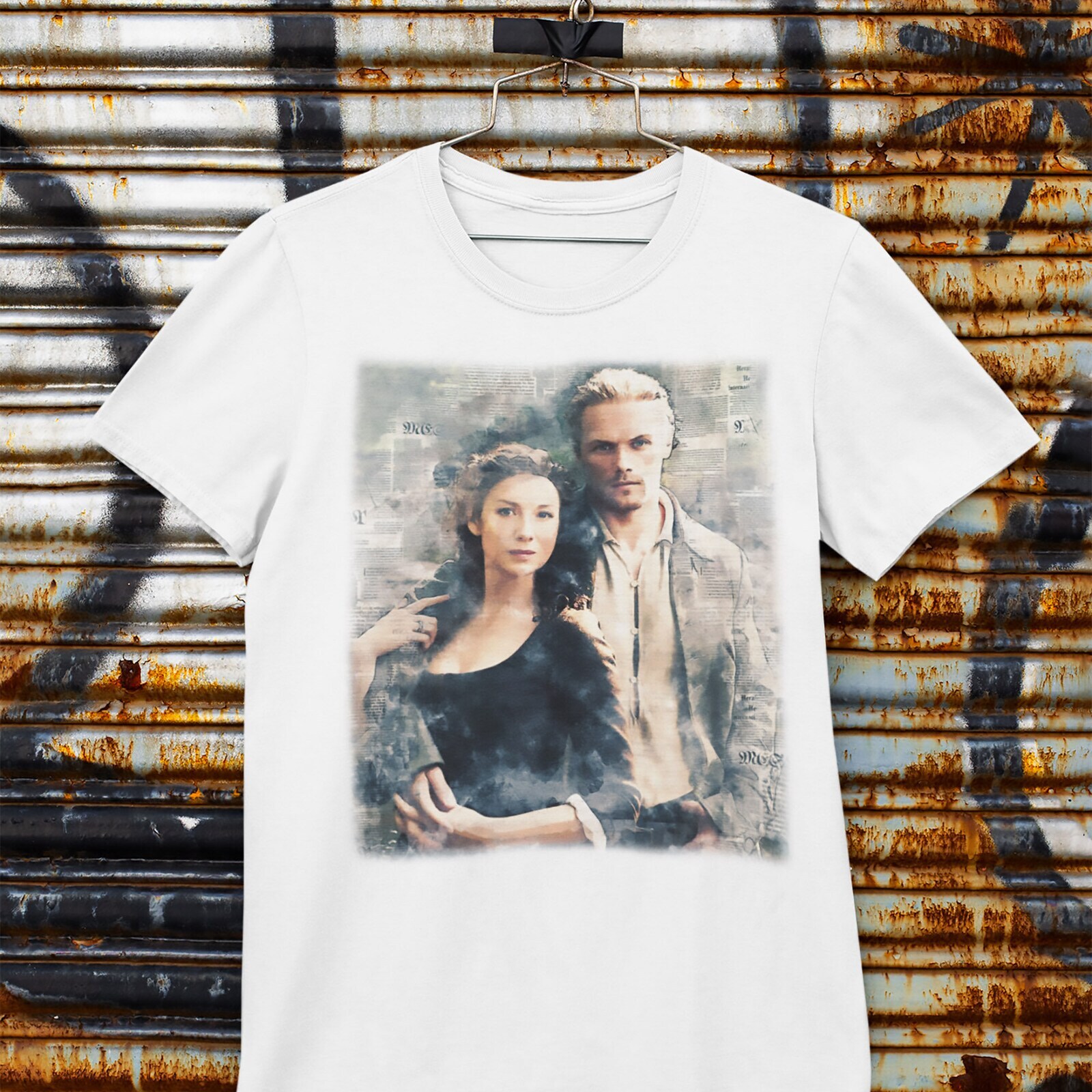 Vintage Outlander fan art Unisex Tee Shirt Sam Heughan fan art