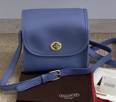 NWT COACH VINTAGE PERIWINKLE EMMIE FLAP SHOULDER BAG BRASS 9018