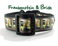 Frankenstein dog collar handmade adjustable buckle collar 1" wide or leash