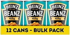 Heinz Beanz, 415 g Pack of 12 - Vegan Baked Beans in a rich Tomato Sauce