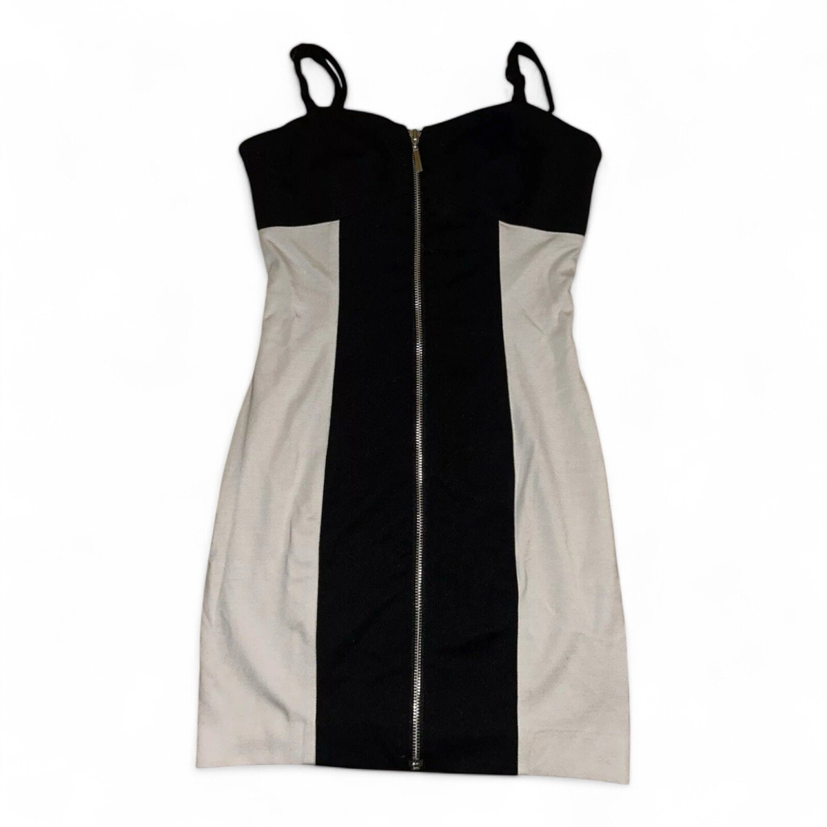 black white colorblock dress A-Line Colorblock Soft Knit Dress Black/White / XXL