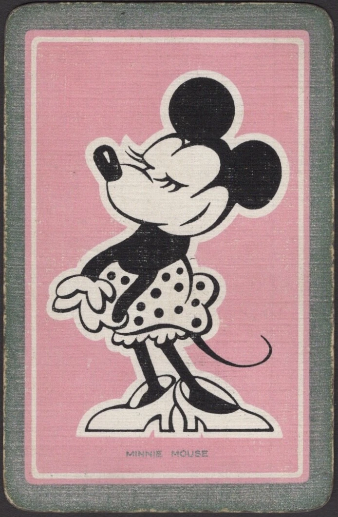 Playing Cards Single Card Old Vintage DISNEY Named MINNIE MOUSE Girl Mickey