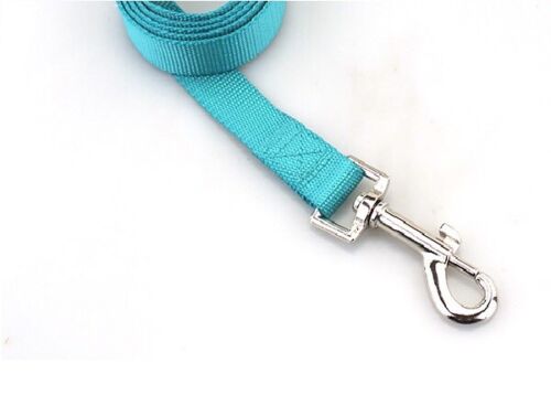 Dog Puppy Pet Lead Leash Nylon 120cm Size XS S pink blue black grey red brown - Picture 3 of 18